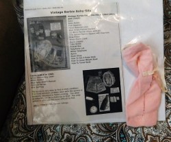 953 BARBIE BABY-SITS 1963-65 PINK BABY BUNTING BAG, BABY JACKET 2 PIECES
